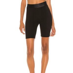 The Range Black Ribbed Biker Shorts MEDIUM Silky Slimming Compression $118